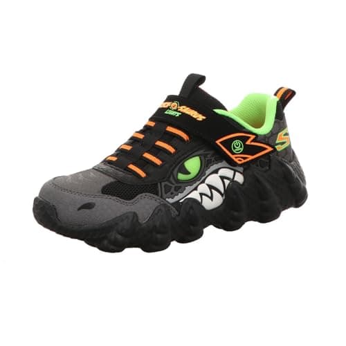 Skechers Kids Skech-O-Saurus Lights Sneaker, Black/Lime, 4.5 Big Kid