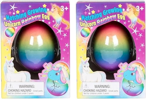 YMCtoy Surprise Growing Hatching Unicorn Rainbow Eggs Set of 2