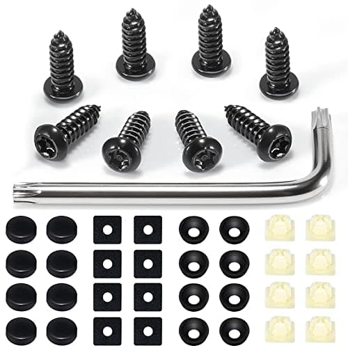 8 Sets Anti-Theft Stainless Steel License Plate Fasteners,Rust Proof and Anti-Rattle License Plate Screws Kits (Anti-Theft)