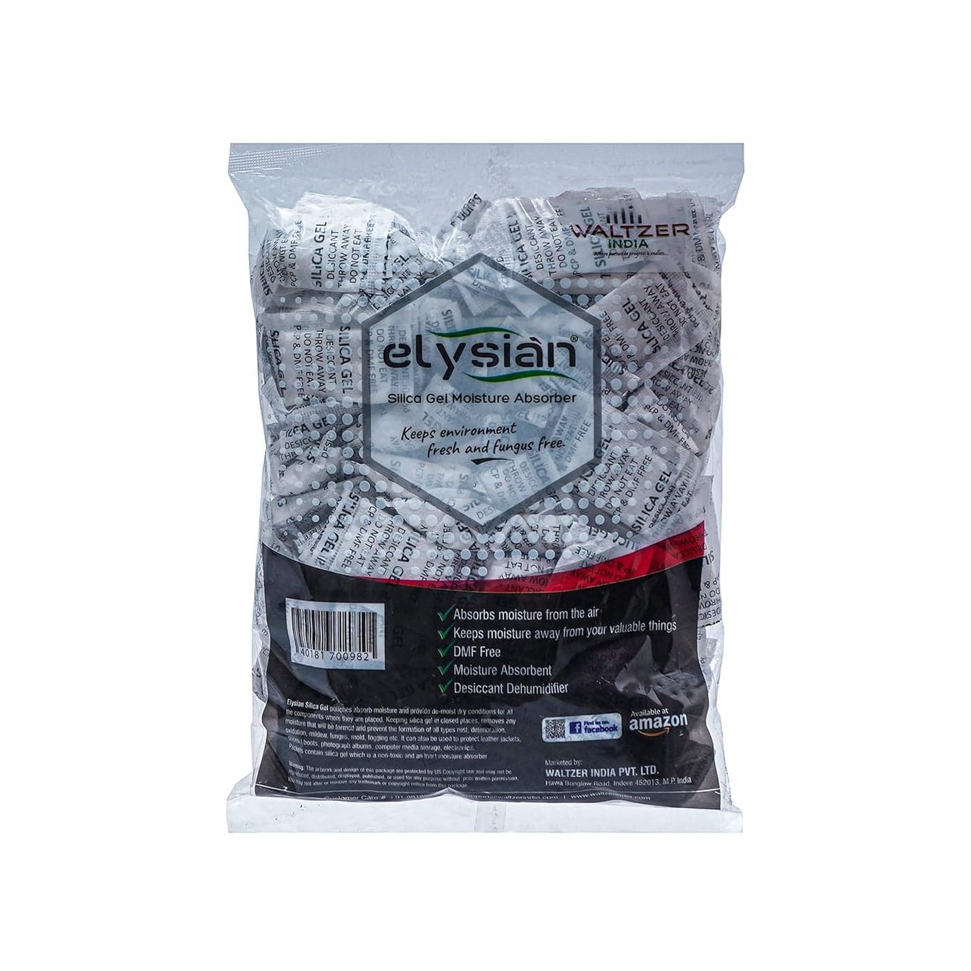 Elysian Silica Gel Pouch 10 gram Pouch WhiteDesiccantMoisture Absorbent 10Gram X 25Pcs aprox 250 Gram Moisture Absorber for Room Wardrobe Camera and Lenses to Avoid Moisture and Fungus