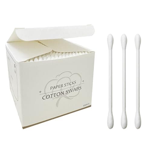 Cotton Swabs with Paper Sticks 1000ct Double Round Cotton Buds for Beauty Personal Care