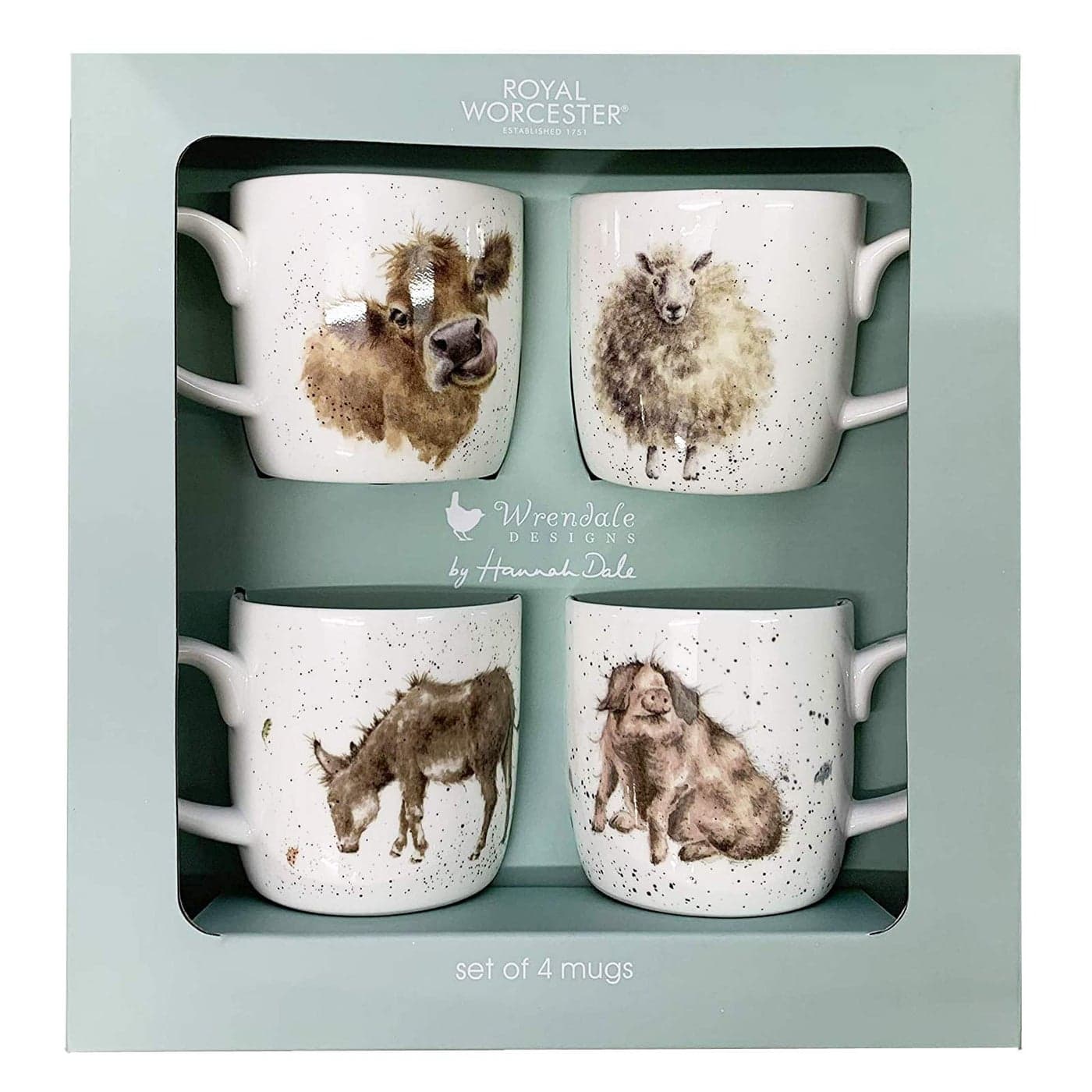 Wrendale Designs Set of 4 Mugs Summer 2020 Pack by Royal Worcester MMV3969XG