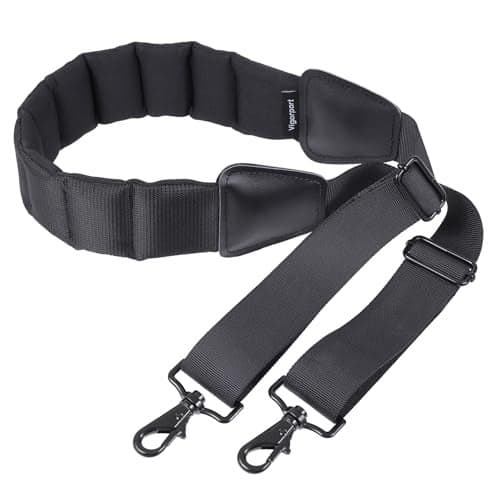 Vigorport Shoulder Strap, 59” Fixed Cushion Pad Luggage Shoulder Strap, Universal Comfortable Bag Strap Replacement for Briefcase, Laptop, Duffel with Swivel Hooks (Black, 59 Inch)