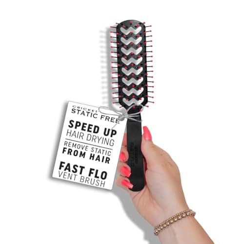 Cricket Static Free Fast Flo Vent Hair Brush Quick Blow Drying Easy Styling and TangleFree Detangling for All Hair Types Long Short Thick Thin Curly Straight and Wavy