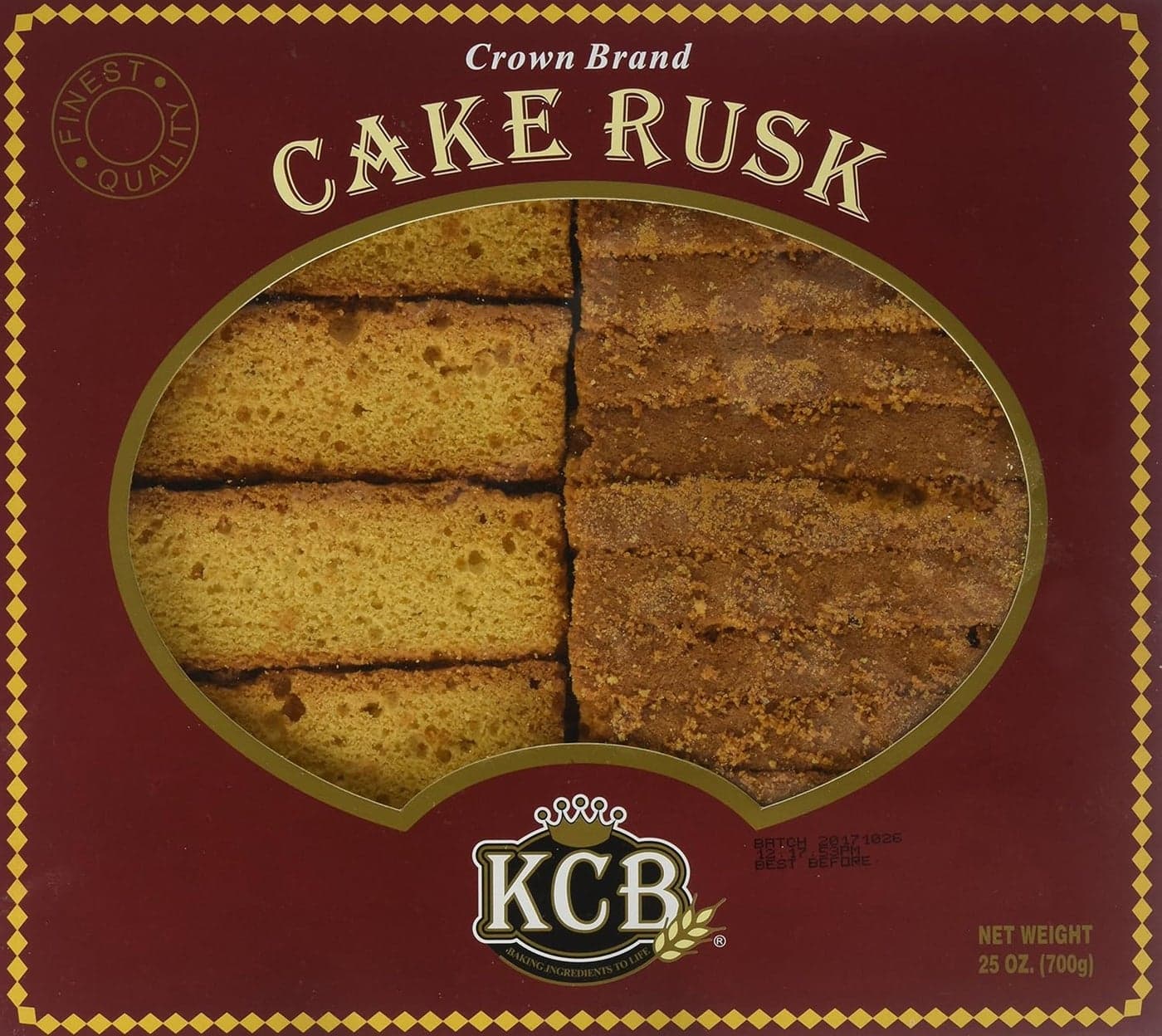 KCB Crown Cake Rusk - Crisp Sweet Biscuit, 25 Ounce