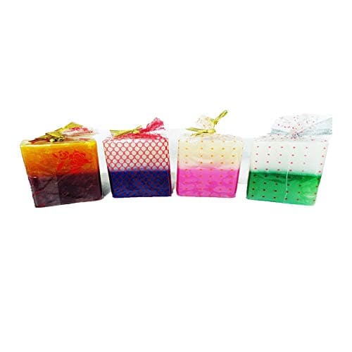 Sunrise Candles Set of Dual Colored Scented Round Table Candle FragranceRaatrani Jasmin Mogra Lavender Pack of 4
