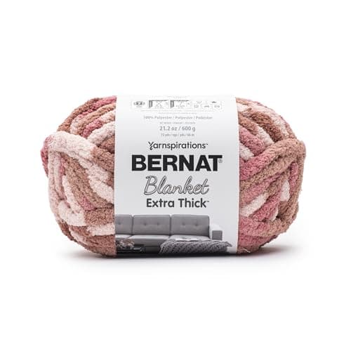 Bernat Blanket Extra Thick Petal Yarn - 1 Pack of 21.12oz/598.74g - 100% Polyester - #7 Jumbo - 72 Yards - Chunky Yarn for Hand Knitting, Crocheting, Crafts & Amigurumi