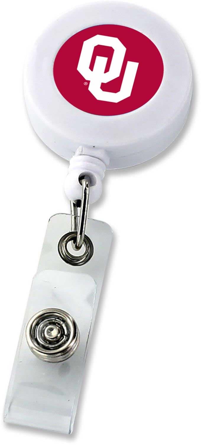 aminco NCAA Oklahoma Sooners Badge Reel, White, Large