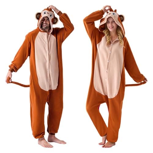 Spooktacular Creations Halloween Monkey Unisex Pajama, Adult Animal Costume Halloween Costume Party
