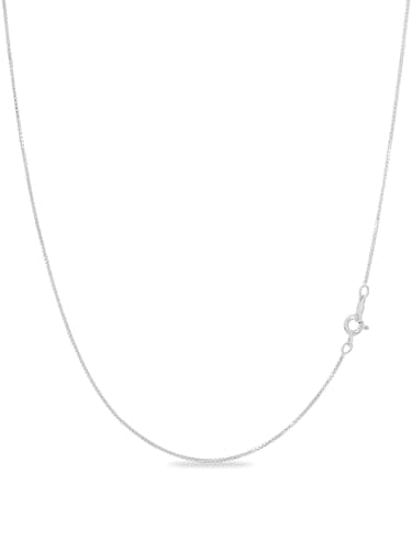 KEZEF 18k Gold Over Sterling Silver 1mm Box Chain Necklace Made in Italy | 925 Sterling Silver Necklace for Women | Rose Gold Chain for Women Men