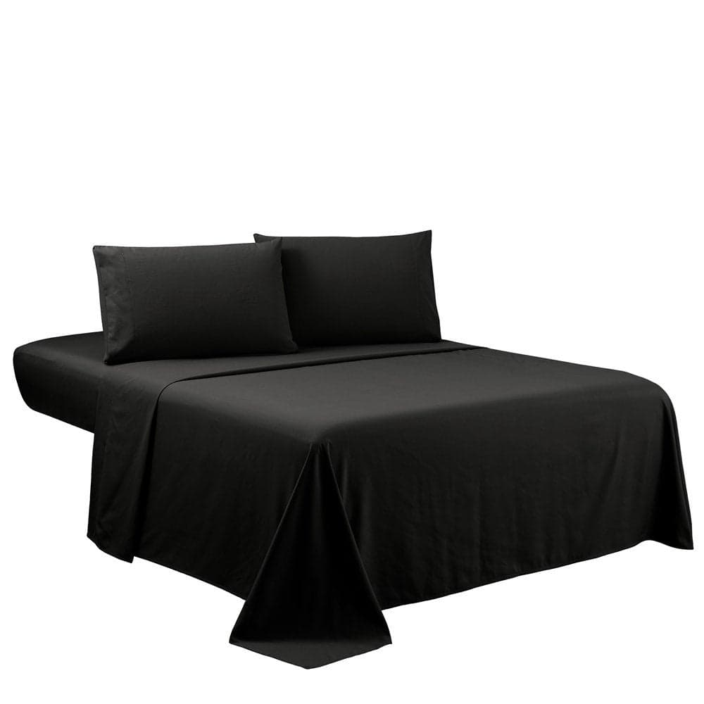 Sfoothome Full Sheets Set Black Hotel Luxury 4Piece Bed Set Extra Deep Pocket 1800 Series Bedding Set Wrinkle Fade Resistant Sheet Pillow Case Set Full Black