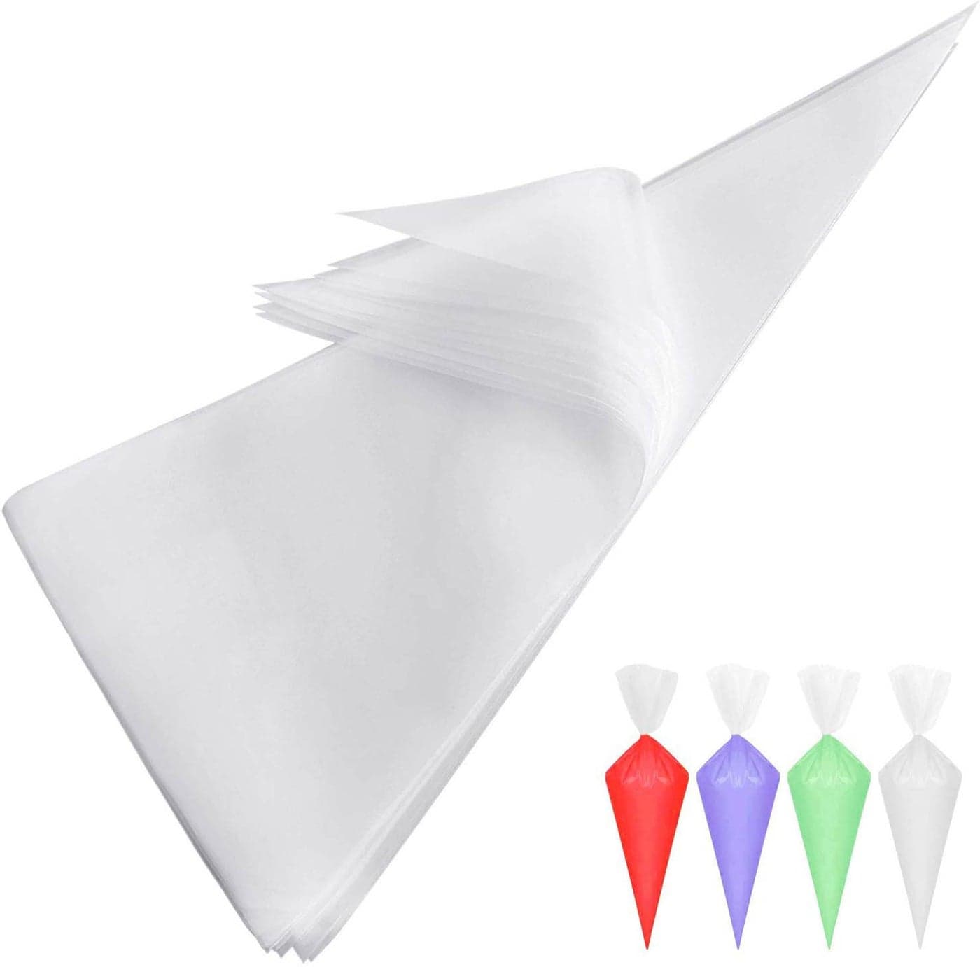 PureBake 100 Pcs Disposable Pastry Icing Piping Bags, Anti-Burst & Non-Slip for Cake, Cookie & Cupcake Decorating, Food-Grade, BPA-Free, 26x17 CM, Clear