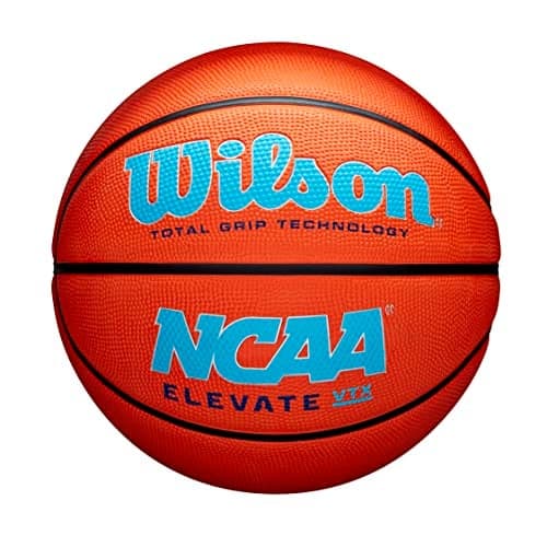 Wilson NCAA Elevate VTX Basketball - Size 6-28.5", Orange/Blue