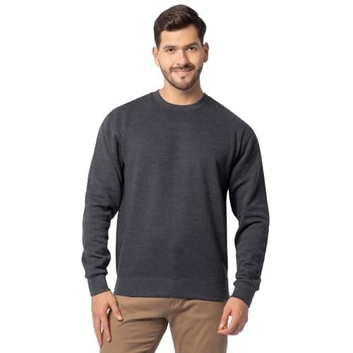 Fruit of the Loom Men's Eversoft Fleece Sweatshirts & Hoodies, Sweatshirt-Black Heather, Medium