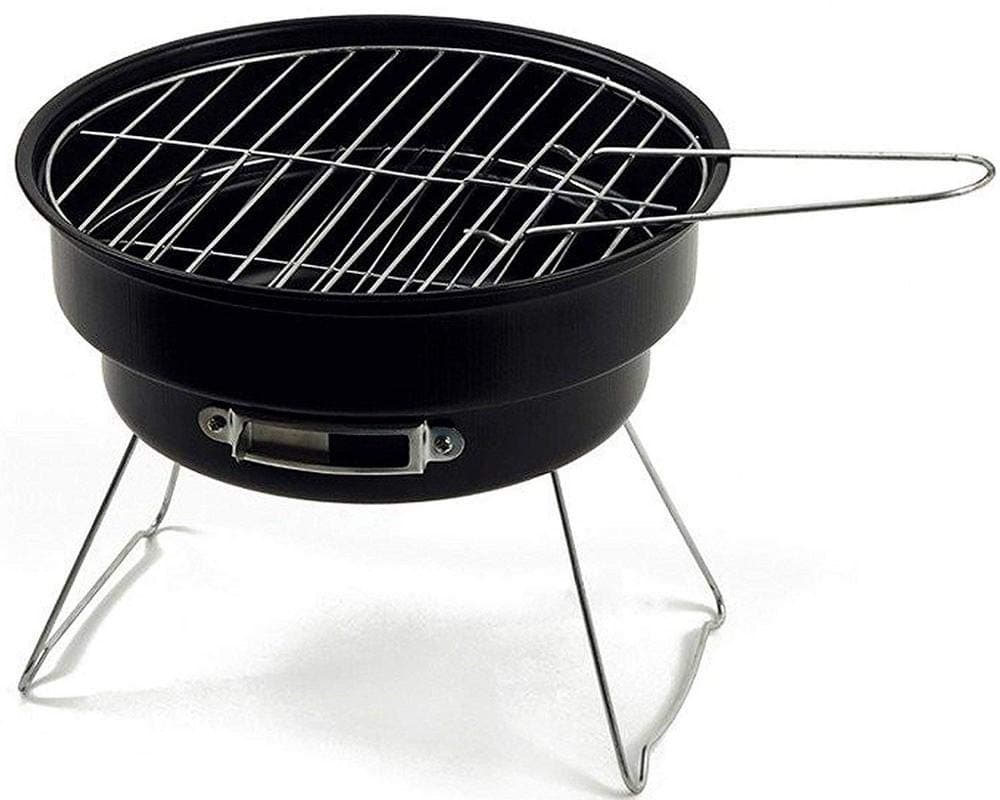 GTC Bbq Round Shape Barbeque/Portable Charcoal Barbecue Table Camping Outdoor Garden Grill Bbq Black Carbon Steel Itn-179-3 Color Black, Free Standing