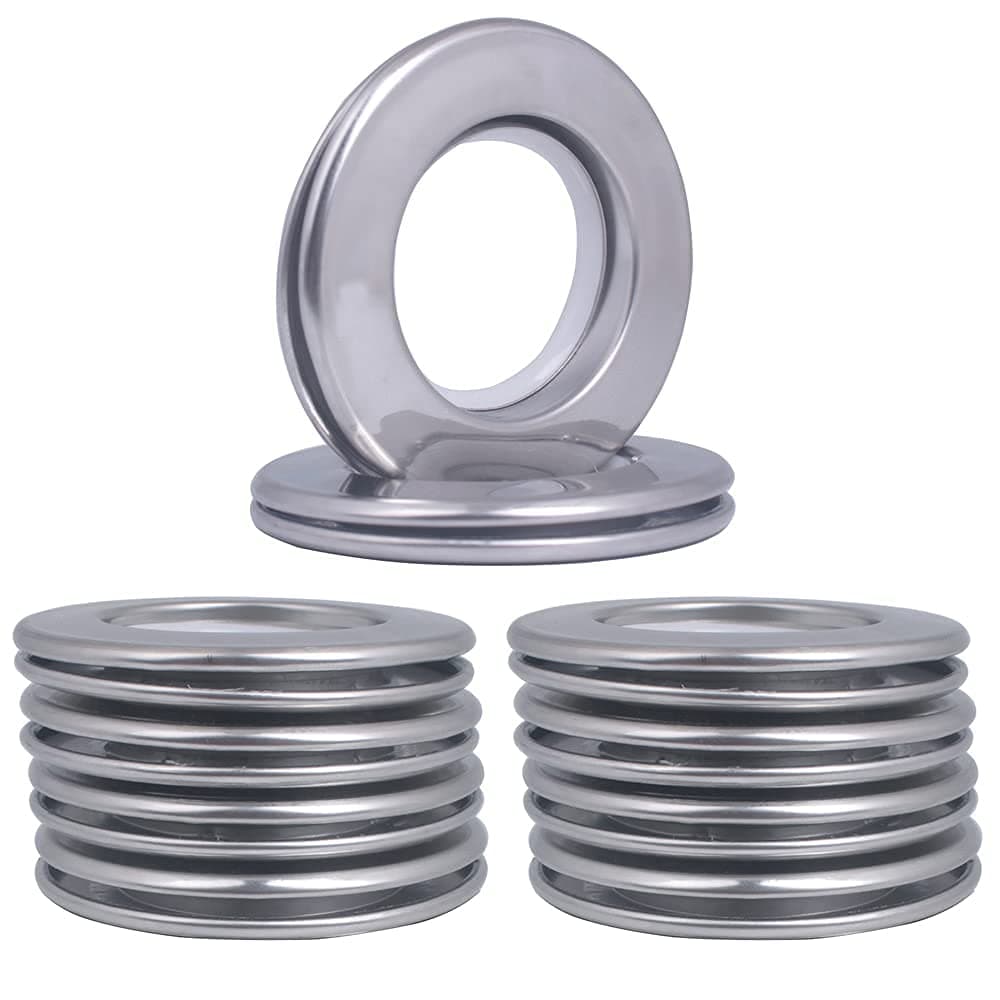 Stainless Steel Curtain Grommet Inner Diameter Metal Curtain Rings with Eyelets 191640mm Roman Ring Grommet Curtains Stainless for Bathroom WindowSet of 10 Lighting Silver