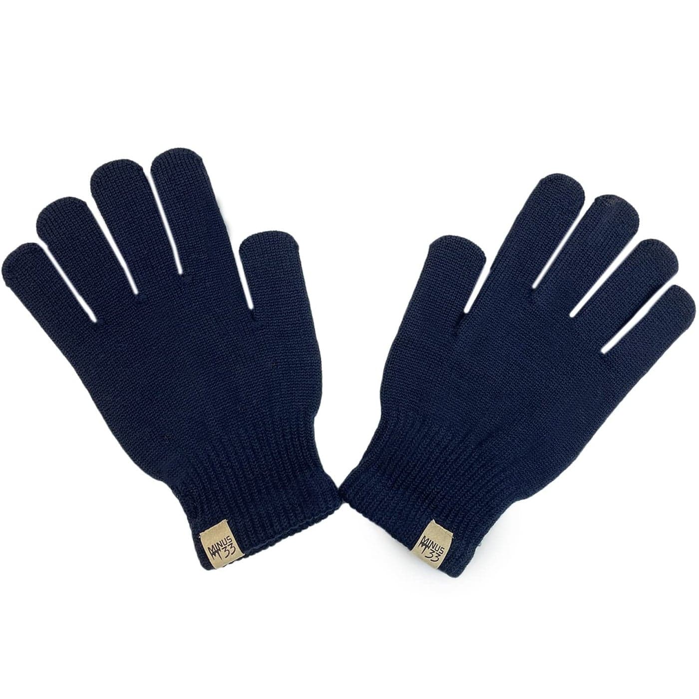 Merino Wool Glove Liner - Warm Base Layer - Ski Liner Glove - 3 Season Wear - Multiple Colors and Sizes - Navy Blue - Large
