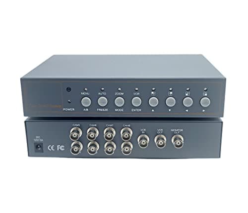 Evertech 8 Channel Analog CCTV Video Multiplexer Color Quad Processor Screen Splitter with Remote Control