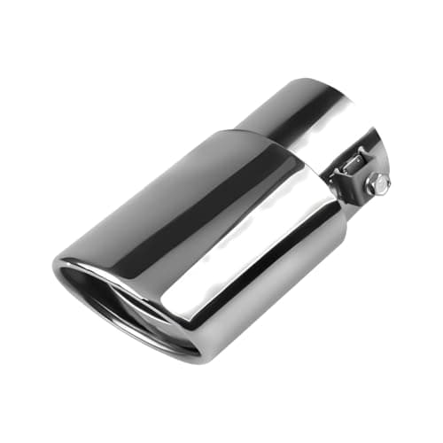 GAOLAOSY Stainless Steel Car Exhaust Tail Pipe Tip, 2.5" Inlet 3.3" Outlet Chrome-Plated Finish Tailpipe Exhaust Tip, Adjustable Car Modification Tail Throat Tail Pipe for Most Cars (Silver, Straight)
