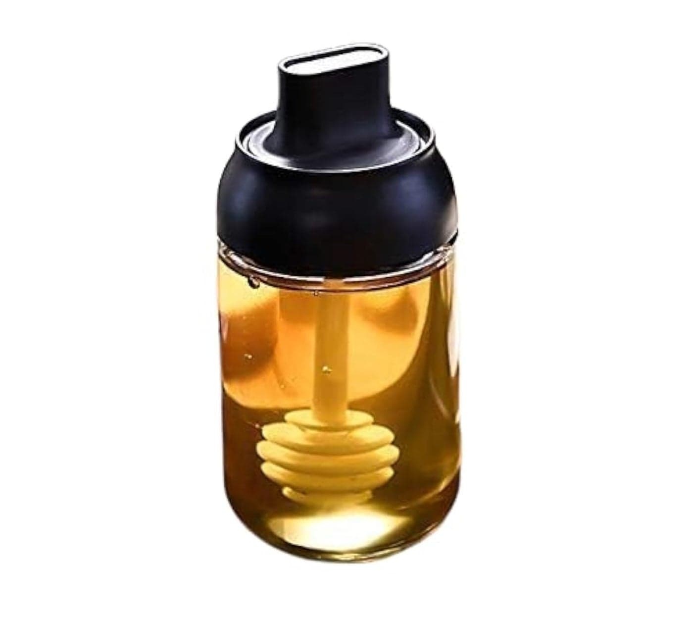 Bhavya Honey Dispenser Bottle with Dipper Stick 250ml Black