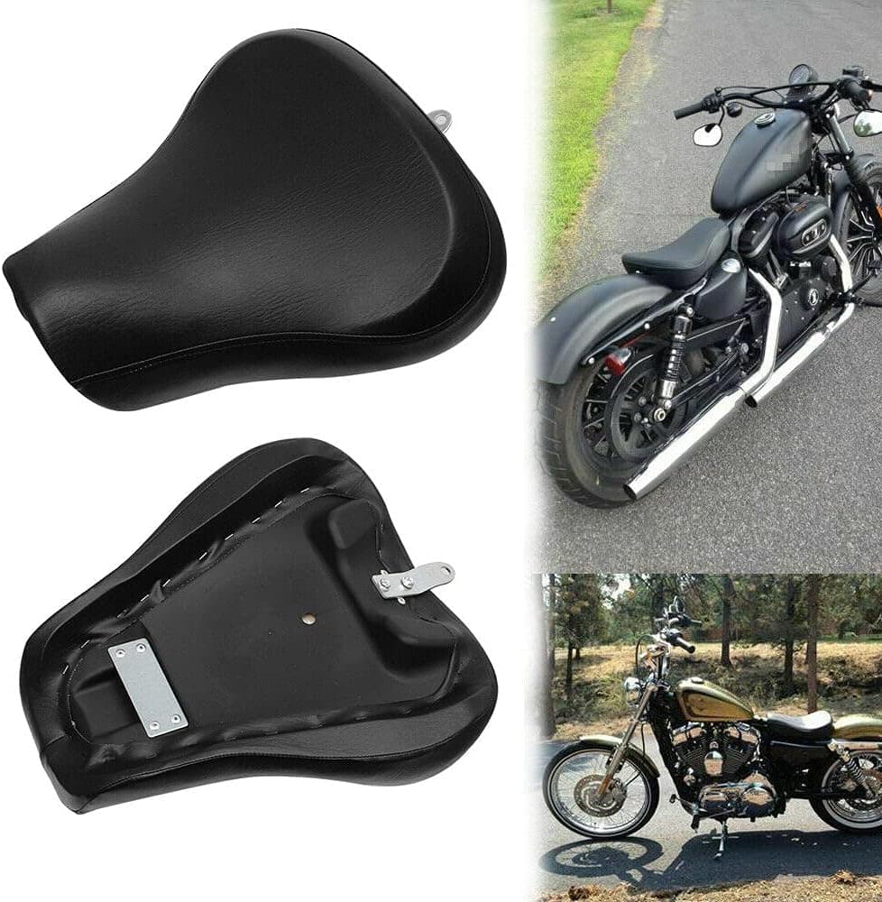 HIYOYO Black Wide Solo Driver Seat for Harley Sportster