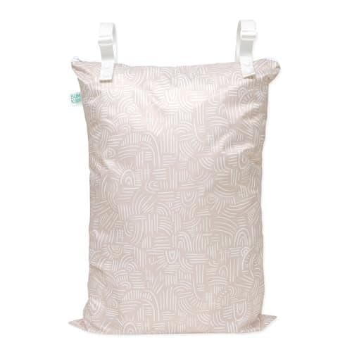 Bumkins Waterproof Hanging Wet Bag Large for Baby Laundry Dirty Clothes Travel Swim Suit Cloth Diapers Pool Towels Daycare Beach Zip Reusable Bag Wetdry Vacation Packing XL Boho Beige