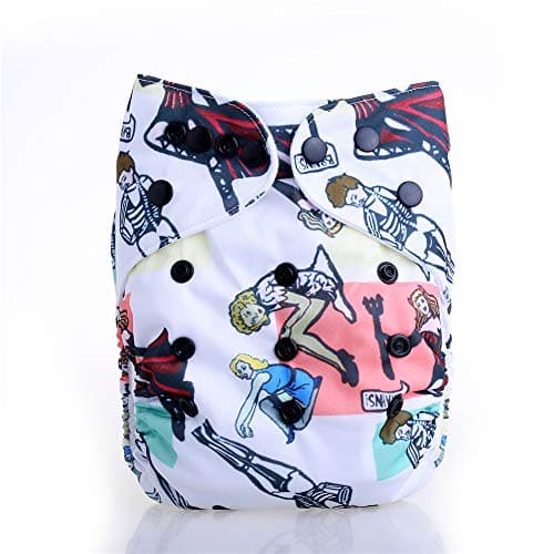 Easy Feel Printed PUL Single Gusset Suede Pocket Cloth Diaper (Without Insert) (Dancing Girls)