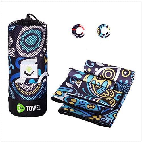 4Monster 3 Size Microfiber Camping Towels at 1 Pack,Fast Drying Beach Travel Towel Ultra Compact,Ultra Soft Gym Towel for Beach Hiking Yoga Travel Sports Backpacking Trip and Pool (Yellew)