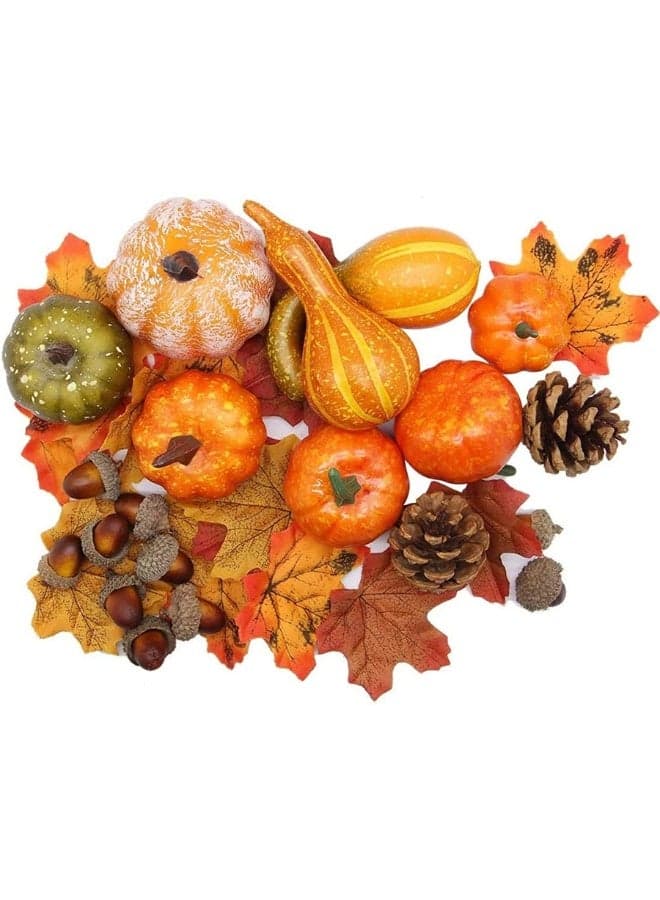 50pcs Fall Pumpkins, Fall Harvest Decorations, Artificial Pumpkin Decor for Tables, Thanksgiving, Vase Filler, Harvest Farmhouse