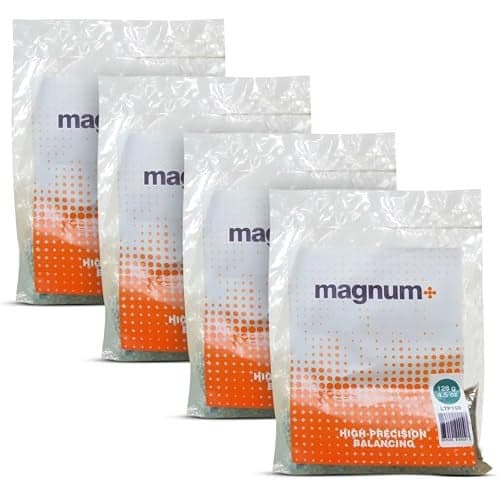 magnum+ Tire Balancing Beads for Trucks, Trailer, Motorcycles, Off-Road Vehicles – TPMS Compatible Tempered Glass Wheel Balance Beads – 4 Bags X 4.5 Oz/128 G