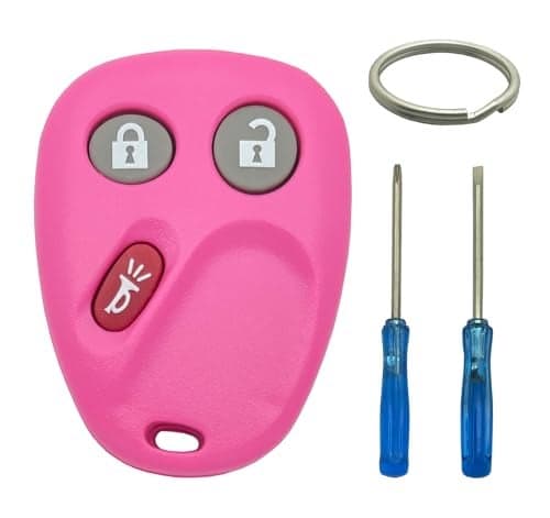 Pink Key Fob Case Shell Fit for Chevy Silverado Suburban Tahoe 2003 2004 2005 2006 2007 GMC Sierra Yukon Cadillac Escalade Hummer H2 LHJ011 Keyless Entry Remote Cover 3 Buttons B