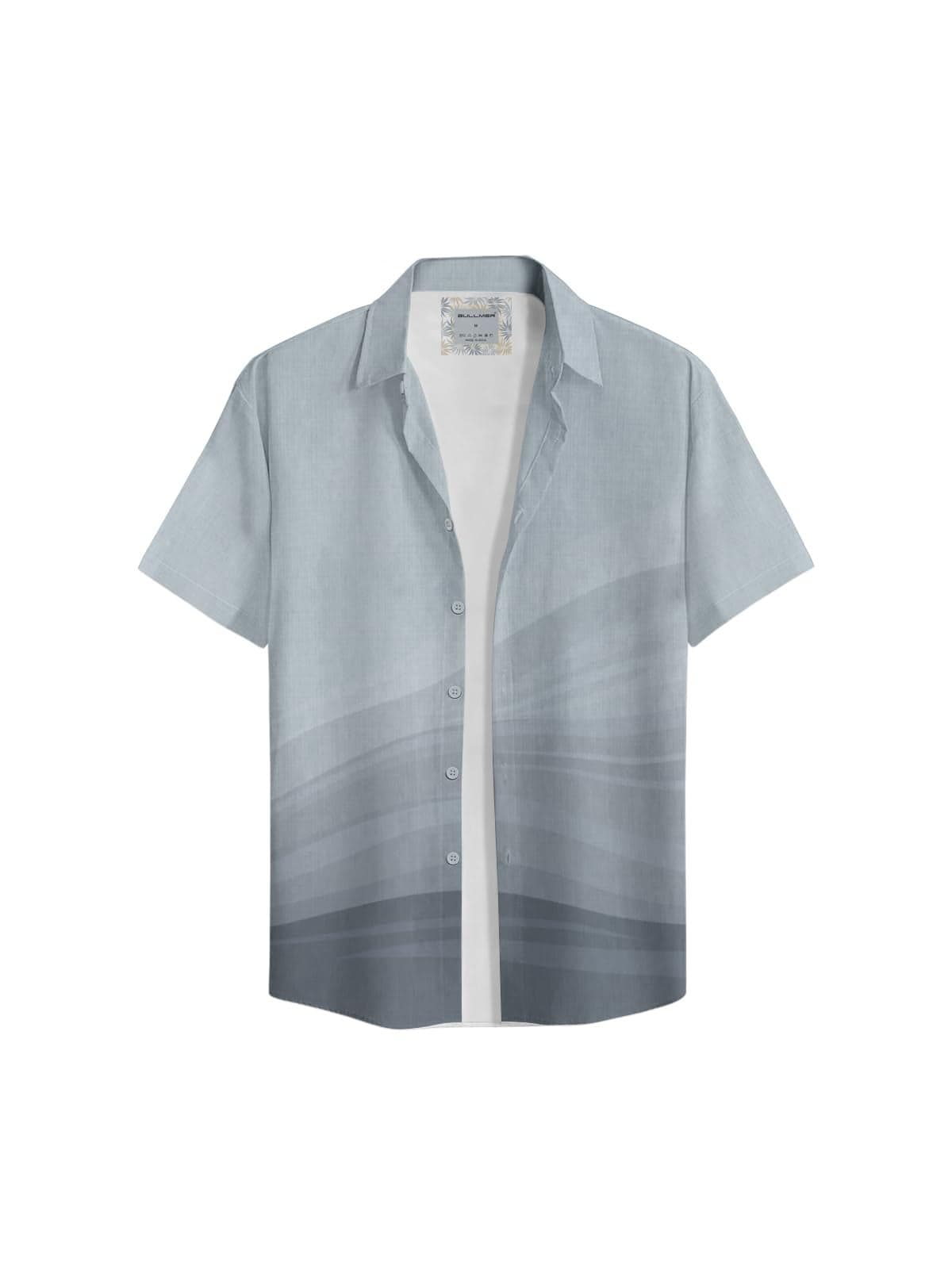 BULLMER Men Cotton Trendy Printed Regular Fit Half Sleeve Causal Shirt _Blue_Xx-Large