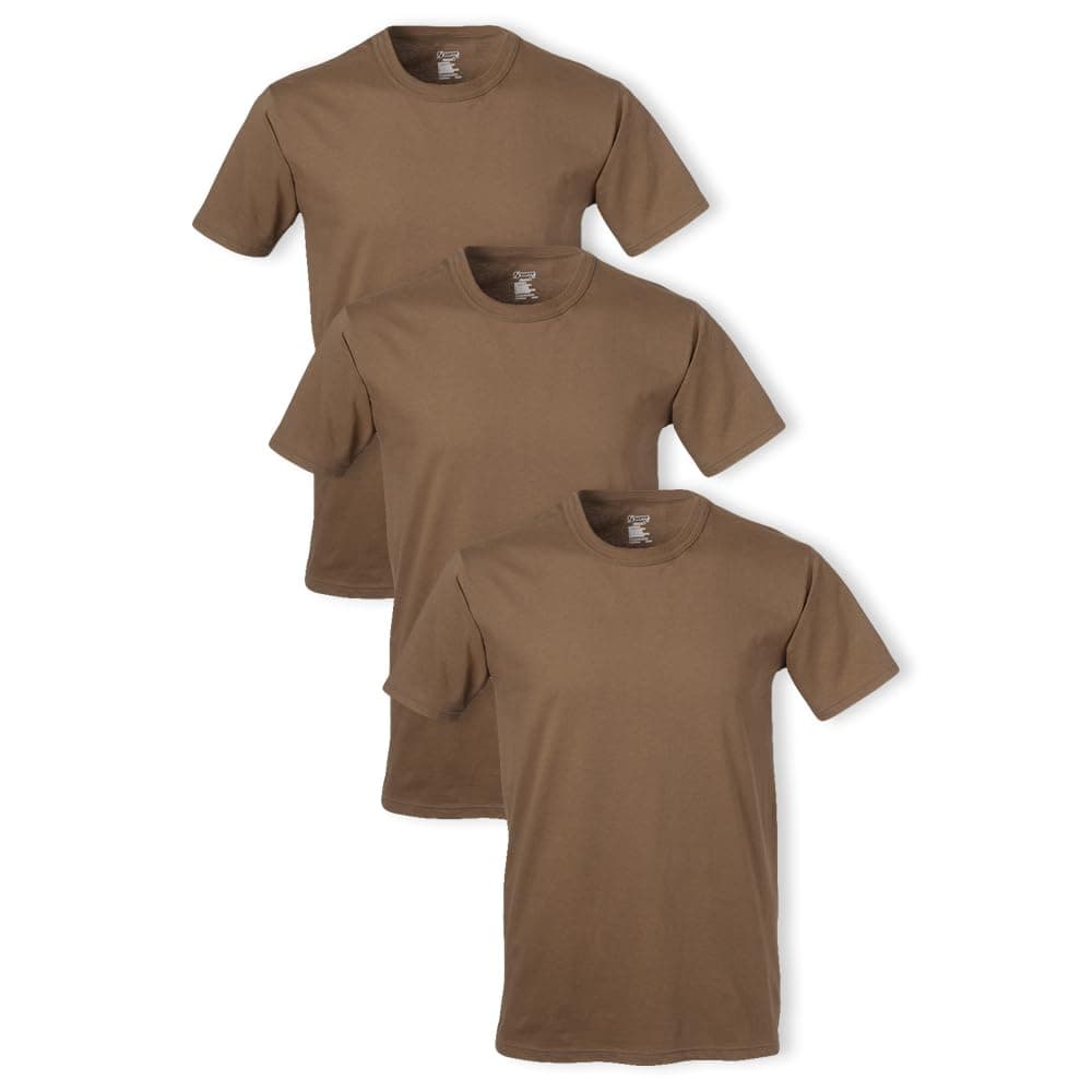 Soffe Mens 3 Pack 43 Oz Cotton Military Tee Coyote Brown XXLarge