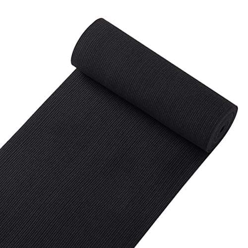 Knit Elastic Bands for Sewing Black Heavy Stretch High Elasticity Flat Elastic Cord 6 Inch Wide Braided Elastic Spool 2 Yard