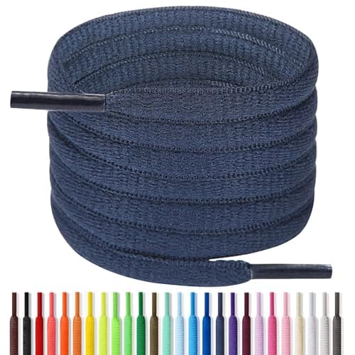 Handshop Half Round Shoelaces 1/4" - Oval Shoe Laces Replacements For Sneakers and Athletic Shoes Sports Navy Blue 37 inch (94cm)