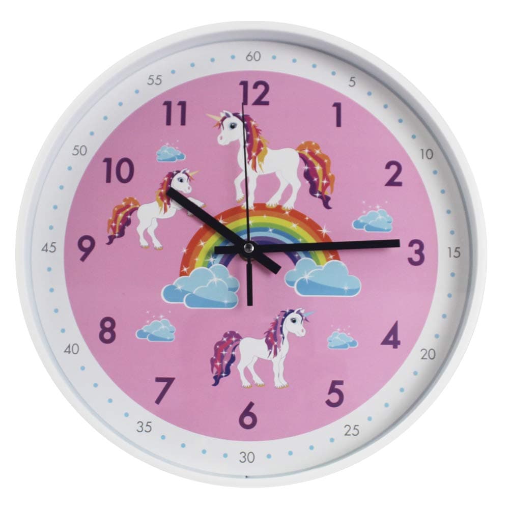 TOHOOYO Pink Wall ClockSilent Non Ticking Childrens Dcor Quiet Clocks for Kids RoomOfficeSchoolBedroomKitchenClassroom 12 inch Pink