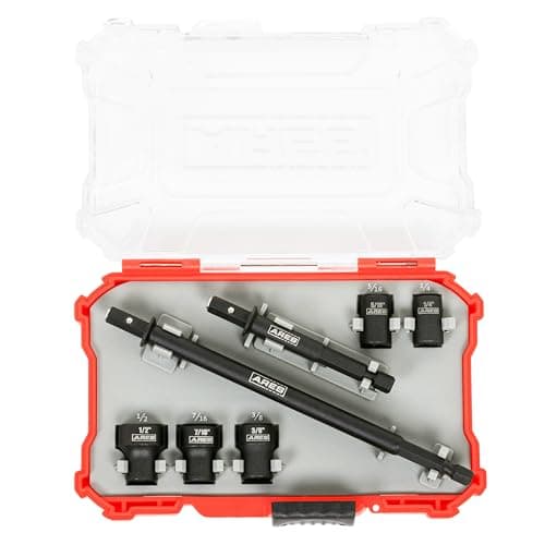 ARES 27086 – Nut Driver Set – SAE Magnetic 7-Piece – Detachable and Cleanable – Radial 6 Point Drive Sockets Load on Flats - Removable Socket Ends for Easy Cleaning – Heavy Duty CR-V Steel