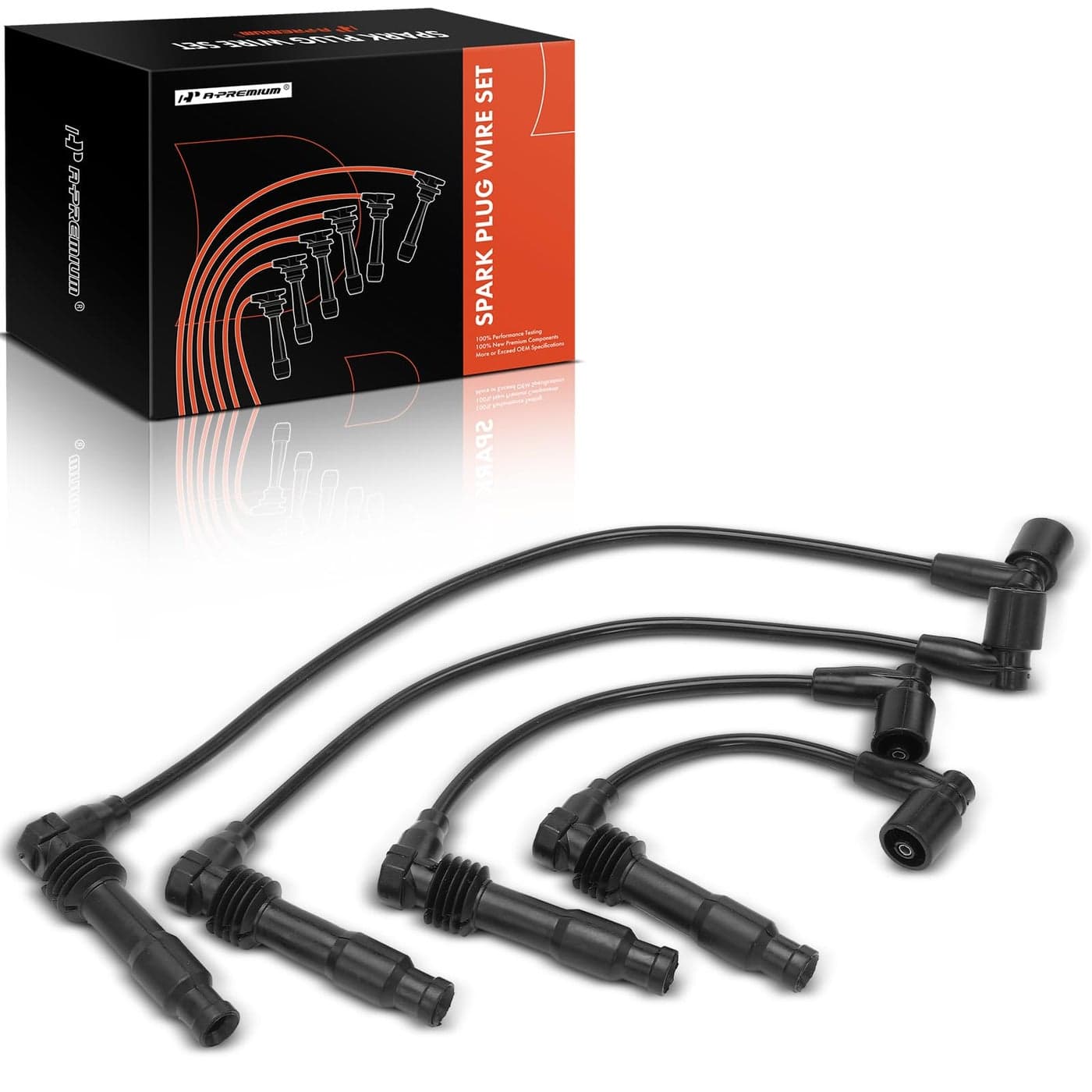 APremium Ignition Spark Plug Wires Set of 4 Compatible with Suzuki Forenza 20042008 20L Reno 20052008 20L Chevrolet Optra 20042007 20L Daewoo Leganza 19992002 22L Nubira 19992002 20L
