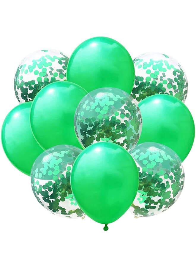 10 Pieces Balloons Decorations Set Include Metallic Green Latex Balloons And Green Foil Confetti Filled Balloons For Birthday Wedding Baby Shower Party Decorations Supplies 12 Inches