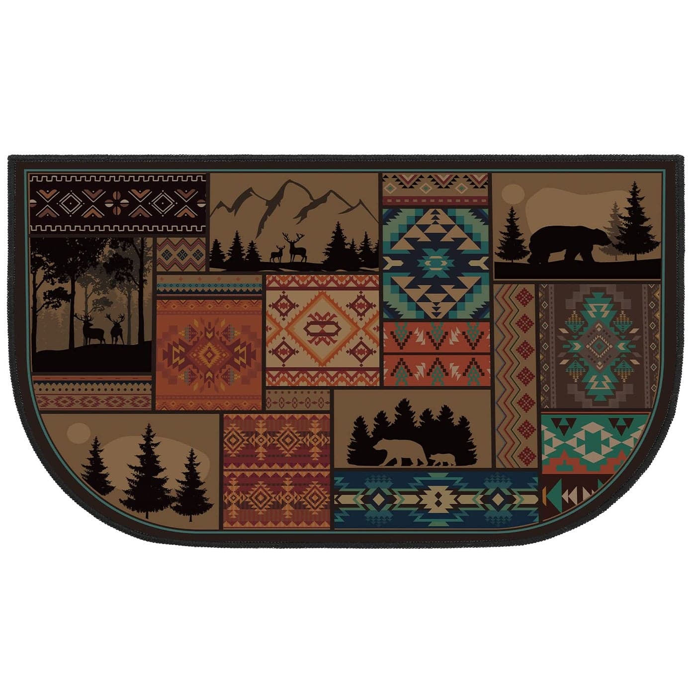 Demissle Fireplace Hearth Rug Fireplace Mats Cabin Southwestern Fireproof Fire Resistant Rug for Wood Stove Floor for Kitchen Indoor OutdoorClassic27 x 48 Inch