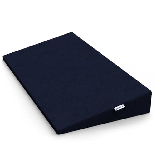 Cherilo Wedge Pillow for Baby Acid Reflux | Full Size Elevated Pillow for Crib & Mattress, 28" x 14" x 3" | Helps Elevate Baby for Comfort | Removable Velvet Cover - Navy Blue
