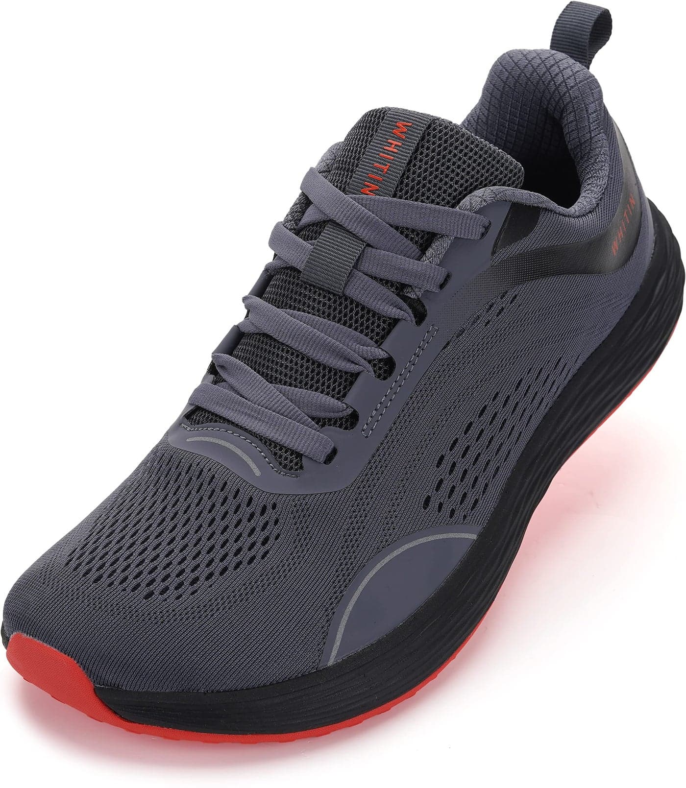 WHITIN Mens Wide Toe Box Zero Drop Road Running Shoes Size 85 Comfortable Walking Workout Cross Training Tennis Atheletic Lightweight Width Male Grey 42