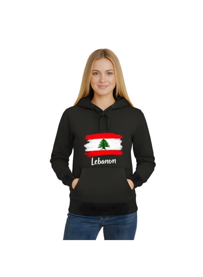 Lebanon Women's Hoodie-100% Cotton Fabric,Long Sleeve|Casual Wear For Travel,Sports&Daily Outfits|Lebanon Printed Hoodies — XL