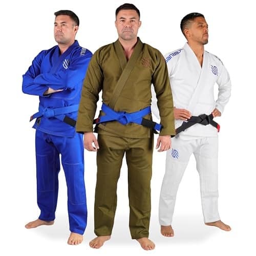 Sanabul Essential BJJ Gi for Men Brazilian Jiu Jitsu Gi Lightweight Preshrunk Fabric for JiuJitsu Training Competition Green A0