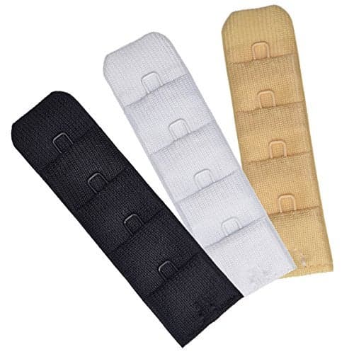Ultra Soft Bra Extender Band Breathing Room 4 Rows Hook & Eye Extension Strap (1 Hook (3pcs/pack))