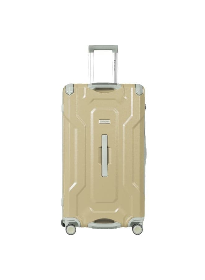 Tom Cruiser 28" Large Trunk Case – 100% Polycarbonate Max-Volume Checked Luggage with TSA Lock & 2-Year Warranty – Beige