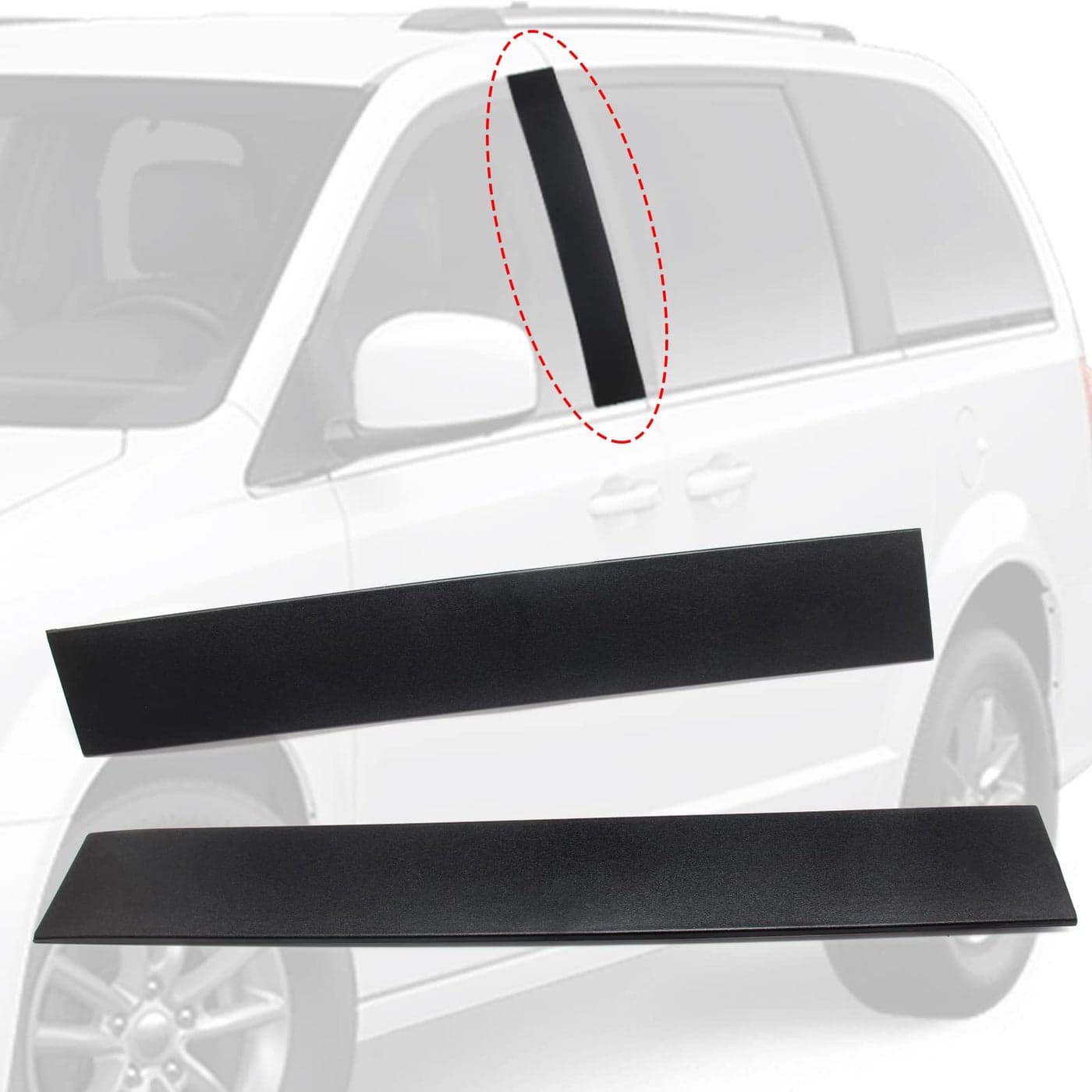 926445 926446 B Pillar Trim Door Molding for Front Passenger Driver Side Windshield Outer Compatible with 20082016 Chrysler Town Country 20082020 Dodge Grand Caravan Part 5020664AA 5020665AA