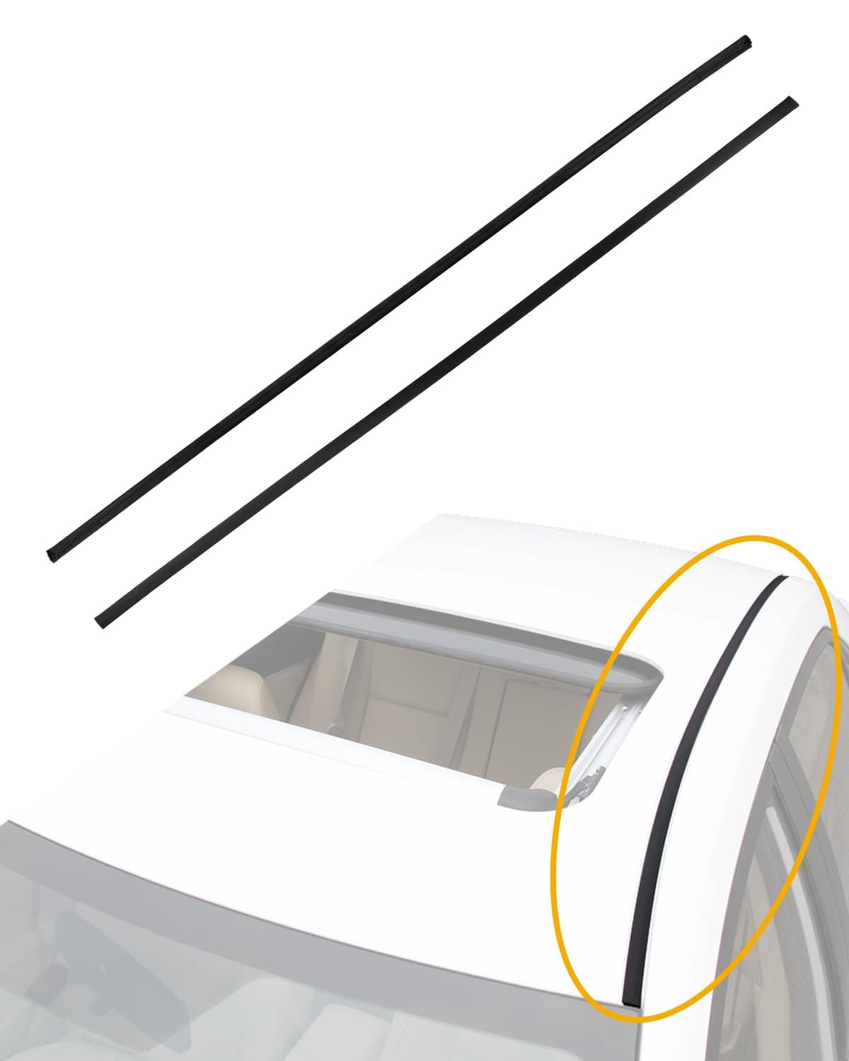 Roof Trim Molding Pair Roof Weatherstripping Seal Compatible with Toyota Corolla 20092013 Left Driver and Right Passenger Side Roof Top Drip Seal Rubber Roof Weather Strip Moulding Rain Seal