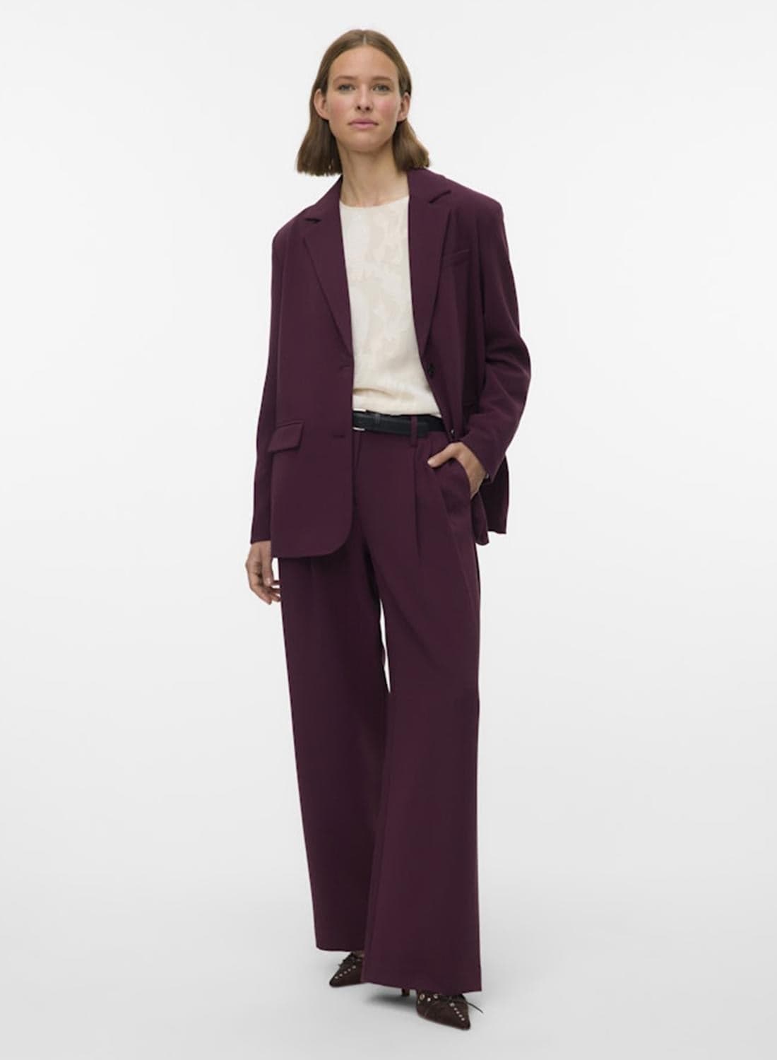 Wide Leg Tailored Trousers