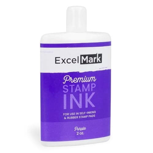 ExcelMark Self Inking Stamp Refill Ink - 2 oz. - Purple Ink